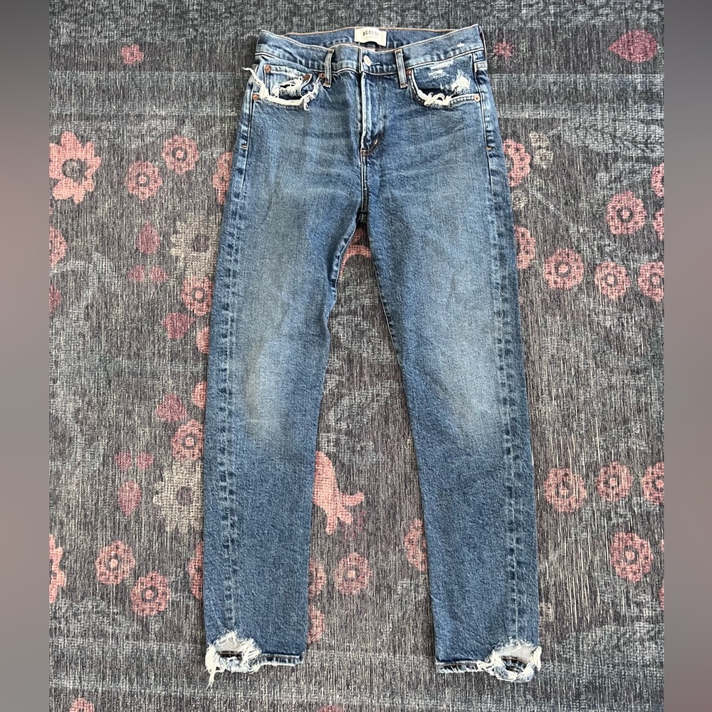 Agolde Distressed Blue Jeans